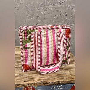 🆕🤍POL PINK STRIPE COTTON MINI BAG
